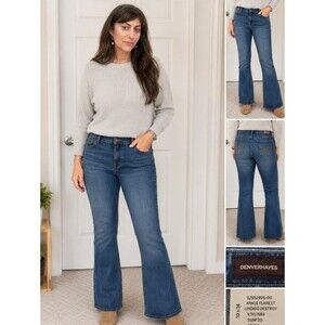 Denver Hayes Women’s Size 10 Long 34 Ankle Flare Jeans Medium Wash Stretch Denim